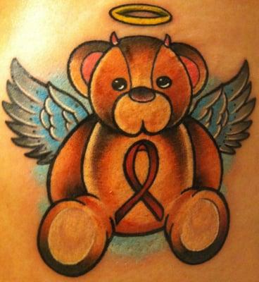 Tattoo in memory of my friend, Teddy, by Chuck