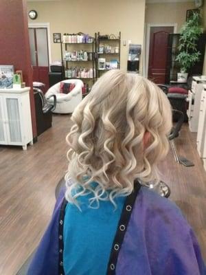 Wand curls for a father/daughter dance.