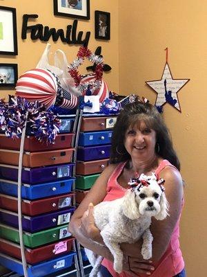 Mary Ellen holding her beautiful "Fur Baby" Holly.