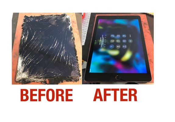 We fixed this customer's iPad Air 2 LCD after it took a tragic fall down the stairs. It was up and running as if nothing happened.