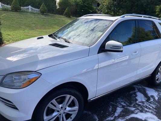 Mercedes getting the package A exterior wash + interior detailing