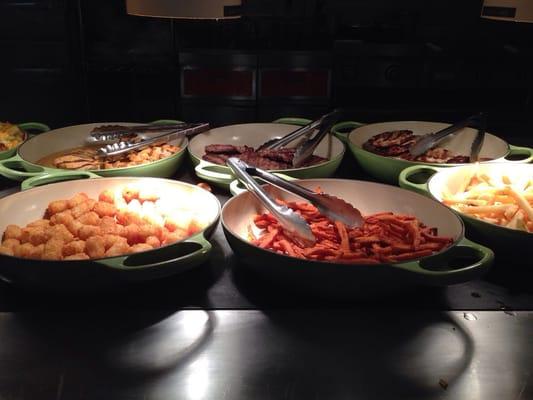 Selection of sides at the burger bar