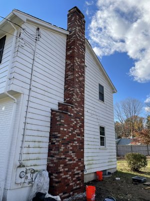 demolished and rebuilt chimney