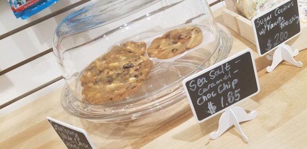 Homemade cookies made daily behind the counter with high quality ingredients..