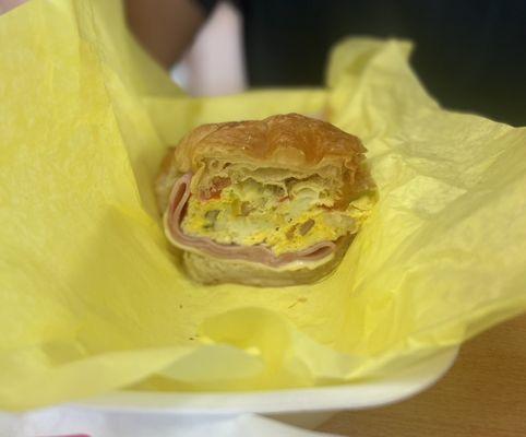 Ham Ham, Egg and Cheese Omelet Croissant