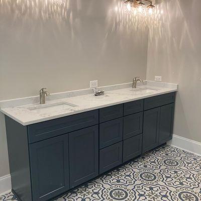 New double sink vanity installation