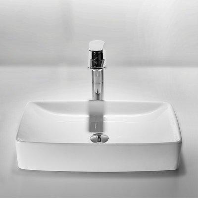 Art Vitreous China Rectangular Vessel Bathroom Sink with Overflow