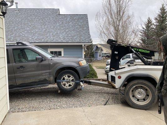 Tight angled side driveway