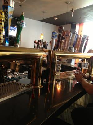 An impressive selection of beers on tap