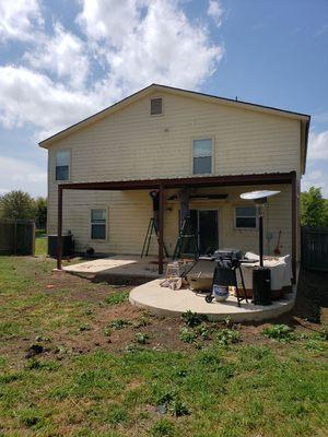 New patio with metal cover