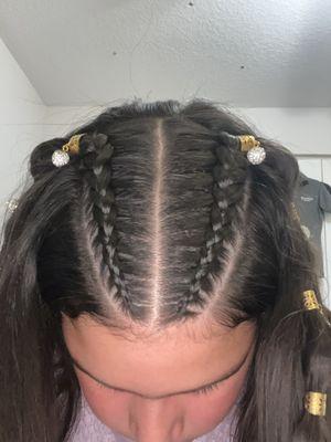 She did by braids tight, but does not hurt your head straight hairline