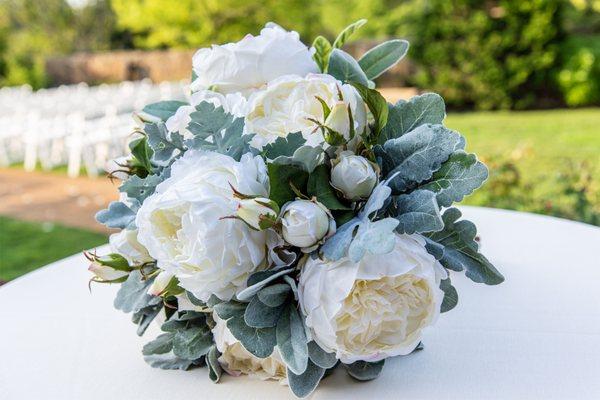 Bridal bouquet - this is the only one I asked to be made of silk, everything is done with fresh flowers.