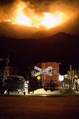 Thomas Fire December 2017 Fillmore CA, photo courtesy of Karen Moureaux.