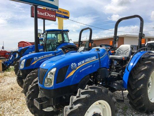 New Holland Tractors lined up outside our dealership