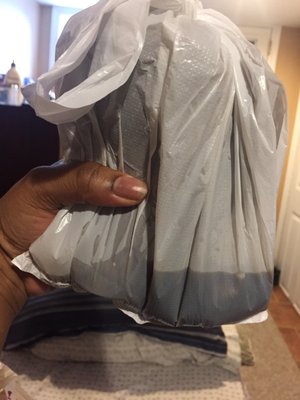 I wish I could make this s*** up. it came in the delivery bag sideways. When I picked it up it was like this