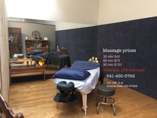 Massage cost and informational