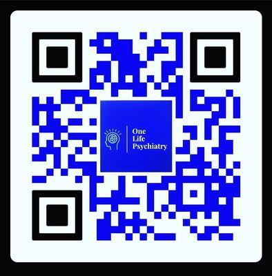 Scar this QR to see all the best experiences One Life Psychistry has to offer. Not your typical psychiatrist. We heal all ages holistically