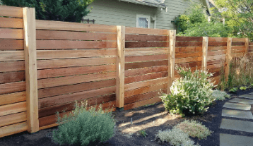 Horizontal Cedar Style Fence Construction