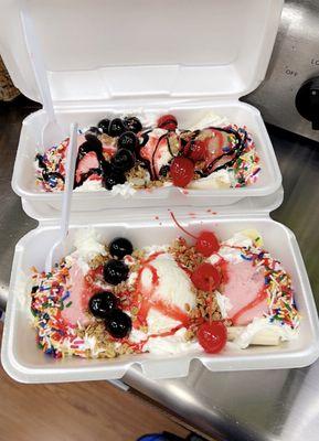 ice cream and banana split