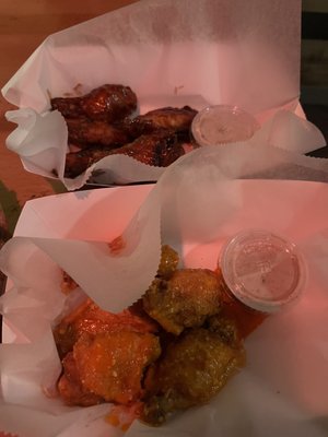 Truffalo wings and Jamaican BBQ wings