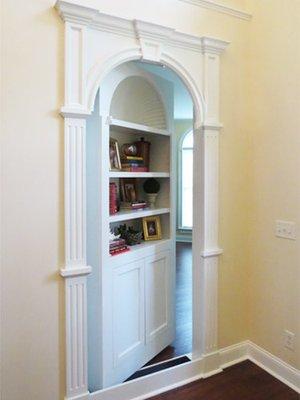 Hidden Bookcase with Crown Molding