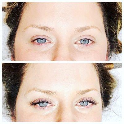 Classic lash set Before and After