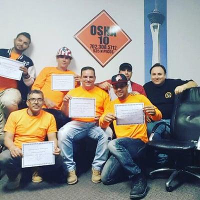 OSHA CLASS graduated with OSHA 10 in Las Vegas