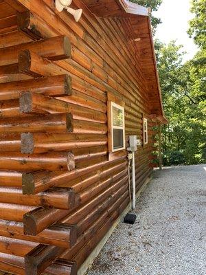 Custom Cabin Staining by Restored Painting Co. Sikkens ProLuxe Natural Oak with a Satin clear top coat for longevity and sheen.