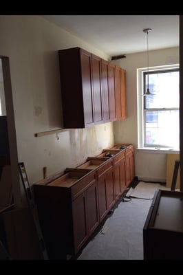 Kitchen remodel new solid maple wall and base cabinets