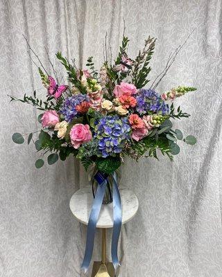 Vase Arrangement of Assorted Spring Flowers