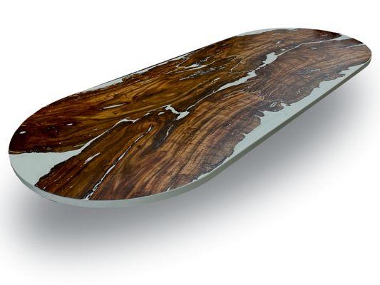 Epoxy resin oval dining table