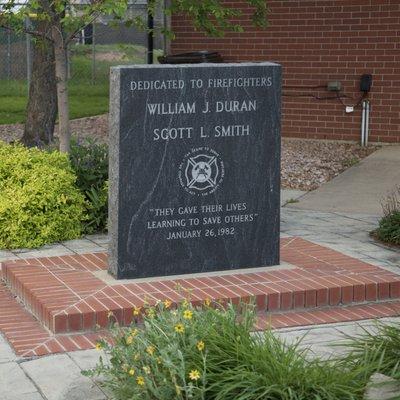 Memorial to the two Boulder fire fighters who died in a training accident while stationed here