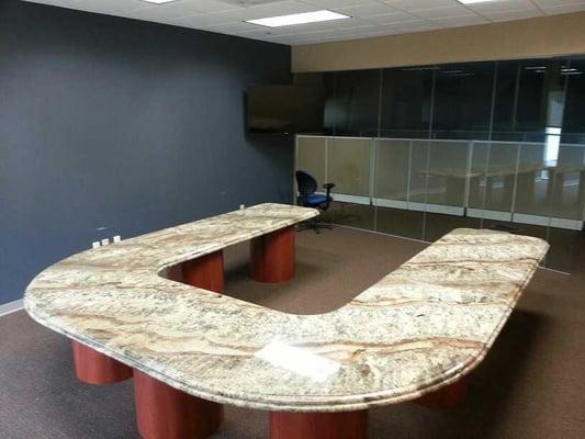 Custom granite conference table