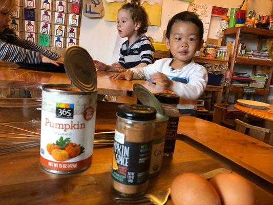 Making a Pumpkin pie together