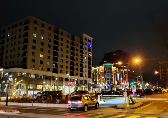 Nighttime View at 1st and Huron in Downtown Ann Arbor