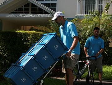 Moving a bike and bins in Key Biscayne