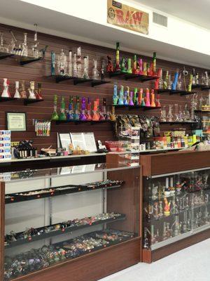 We have all kinds of glass pipes, bubblers, lighters and anything else you need!