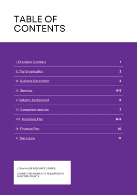 Business Plan we did for Lydia House
