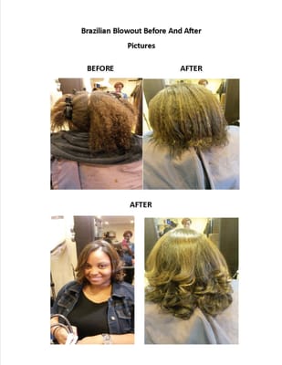 Brazilian Blowout Smoothing Treatment Before & After