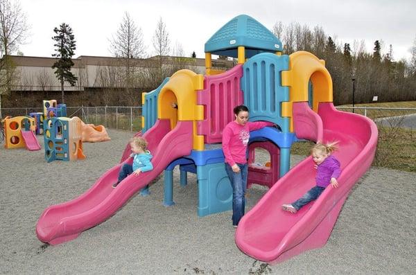 Awesome playgrounds - fenced and age-appropriate!