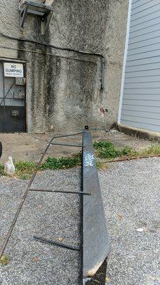 Removal of metal stairs.