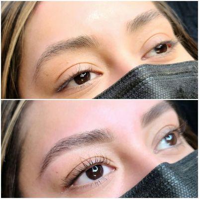 Brow wax before and after