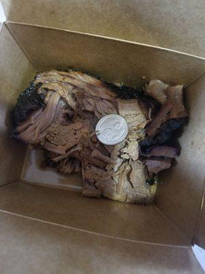 $20 worth of brisket, apparently (not counting the two small sides).