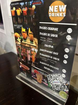 Drink menu