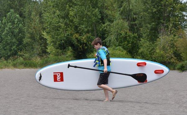 We retail Youth Paddle Boards! Help your kiddos build their confidence on a SUP board made just for them! Package Deals available