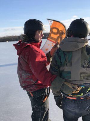 Snow kiting lessons on the frozen lakes are a great way to learn to kite.