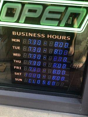 These are the current hours but when I was there at 7:15pm on a Saturday they were not open.