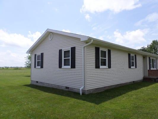 Tornado damaged house after repairs  made.