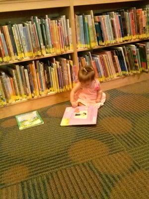 My little one enjoying the children books :-)