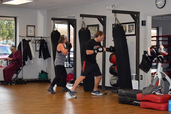 Heavy bag work!